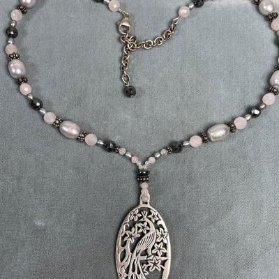 Sterling Peacock Pendant Necklace