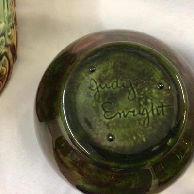 Large Possible Weller Jardiniere, Pink Vase Green Planter