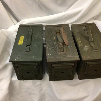 Three Military Ammo Cans