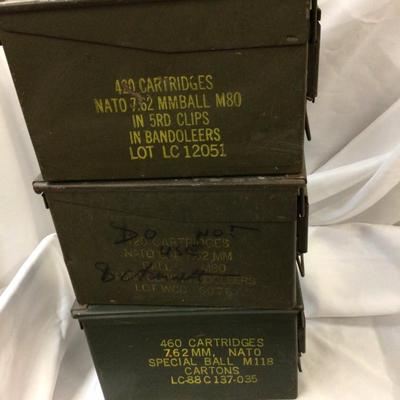 Three Military Ammo Cans