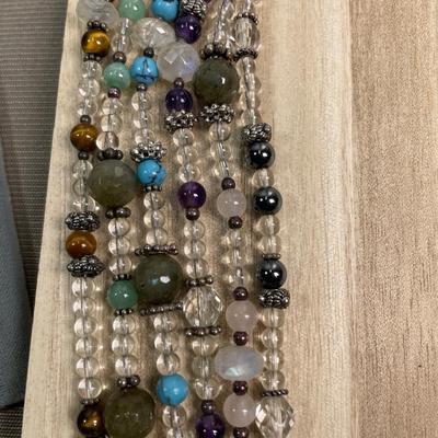 6 Strand Gemstone beaded Necklace