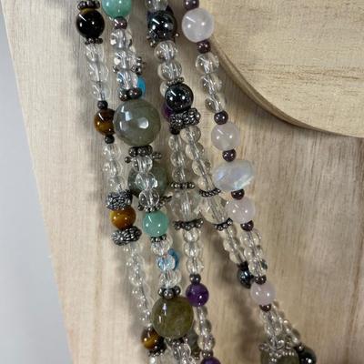6 Strand Gemstone beaded Necklace