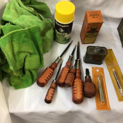 Two Ammo Boxes, Bullets, Cleaning Kit