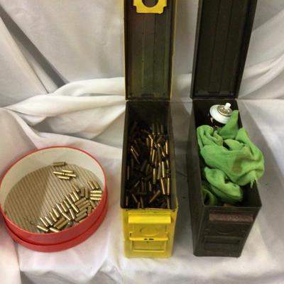 Two Ammo Boxes, Bullets, Cleaning Kit