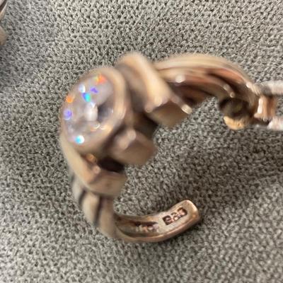 Sterling Silver and CZ half hoops