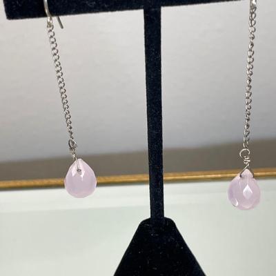 Faceted Rose Quartz briolette Earrings