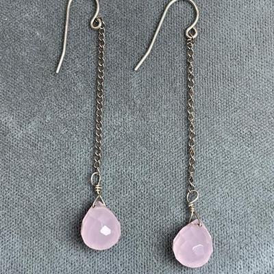 Faceted Rose Quartz briolette Earrings