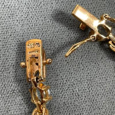 Gold over Sterling silver Blue Topaz bracelet