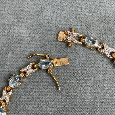 Gold over Sterling silver Blue Topaz bracelet