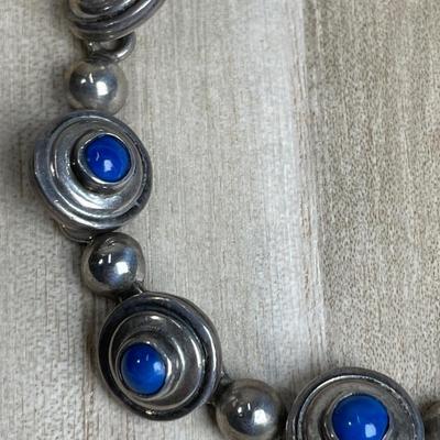 Blue stone Sterling silver link Bracelet