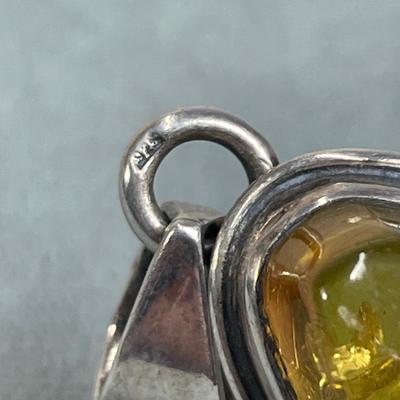 Beautiful Amber Sterling Silver Pendant