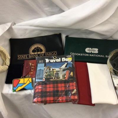 Vintage Bank Bags, Coin Purse, Travel Bag, Camera Hair Barrett, Hand Warmer