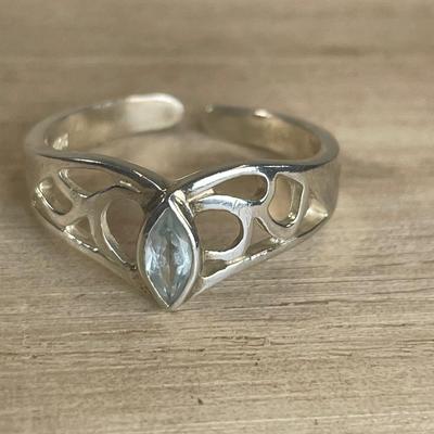 Blue Topaz Sterling silver filagree Ring