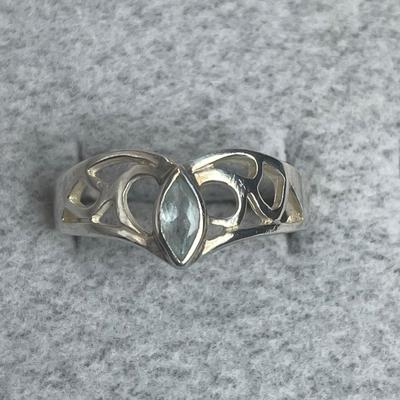 Blue Topaz Sterling silver filagree Ring