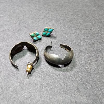 Two pair of Sterling Silver earrings