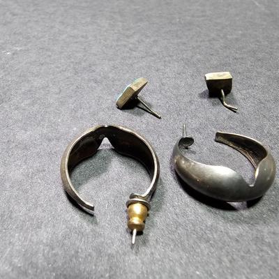 Two pair of Sterling Silver earrings