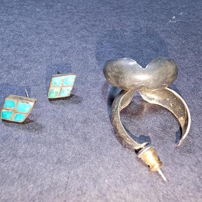 Two pair of Sterling Silver earrings
