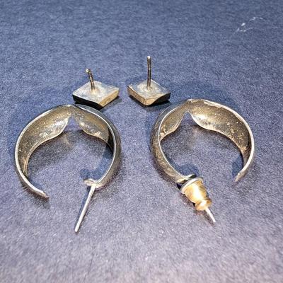 Two pair of Sterling Silver earrings