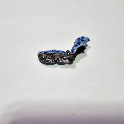 Sterling silver earrings and a pair of Vintage 835 Sterling Silver Delft Holland Blue Windmill Enamel Pendant