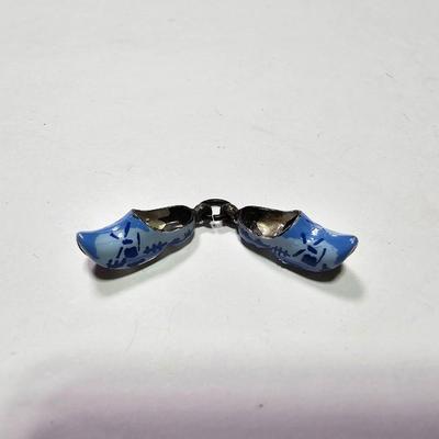 Sterling silver earrings and a pair of Vintage 835 Sterling Silver Delft Holland Blue Windmill Enamel Pendant