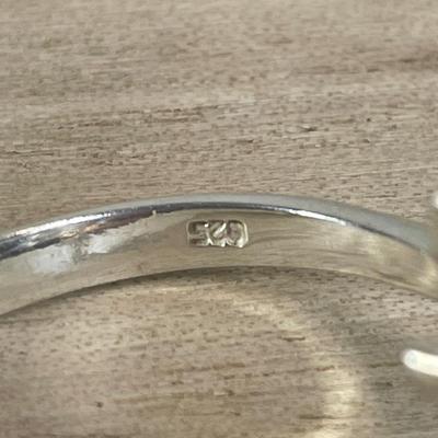 Orange stones bypass Sterling silver Ring 10