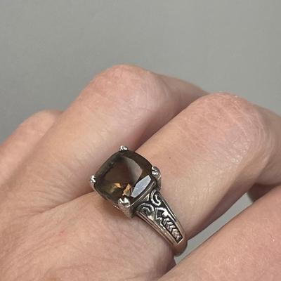 Smoky Quartz Sterling silver Ring 8