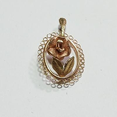 Vintage rose necklace charm - Perfect for Mother's Day right around the corner!