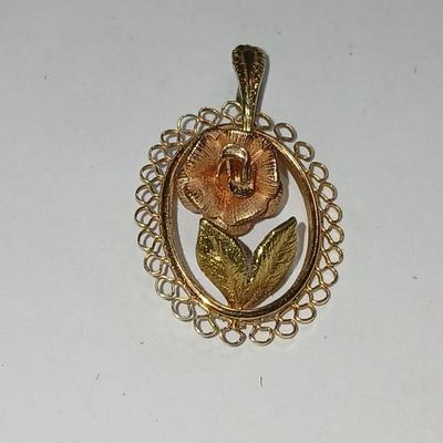 Vintage rose necklace charm - Perfect for Mother's Day right around the corner!