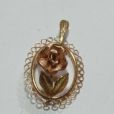 Vintage rose necklace charm - Perfect for Mother's Day right around the corner!