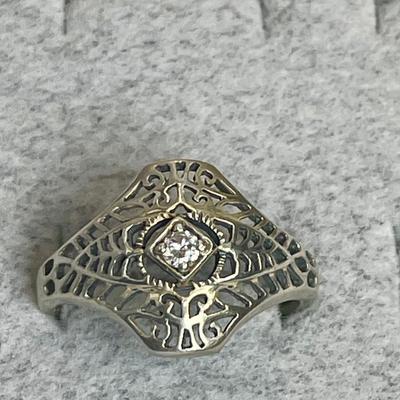 Vintage inspired Sterling Silver Ring 10
