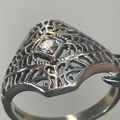 Vintage inspired Sterling Silver Ring 10