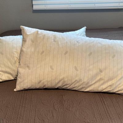 3 THROW AND 3 KING SHAMS W/PILLOW AND 2 KING SIZE BED PILLOWS
