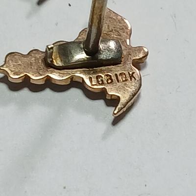 Pair of 10 K marked Veterinarian pins