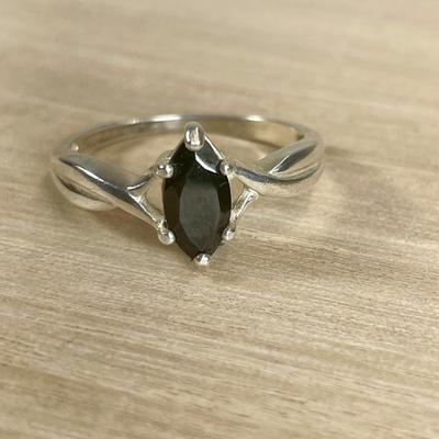 Black stone Sterling Silver ring 10