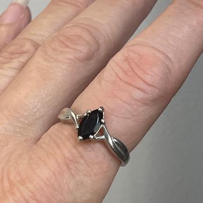 Black stone Sterling Silver ring 10