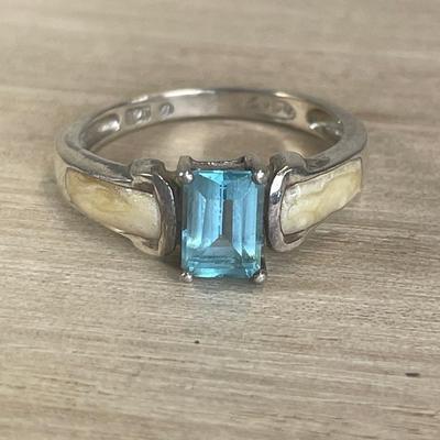 Sterling silver Blue stone Ring 8