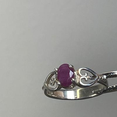 Ruby Sterling Silver Ring 8