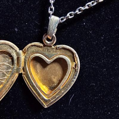 12 K GF necklace with heart locket charm