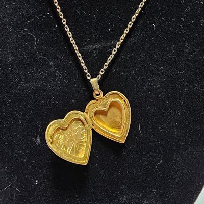 12 K GF necklace with heart locket charm