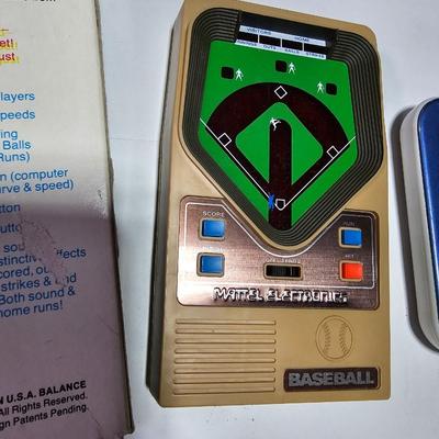 Two vintage handheld games - Vintage 1978 Mattel Electronics Baseball Handheld Game With Box
