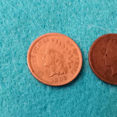 1890 & 1908 INDIAN HEAD PENNIES