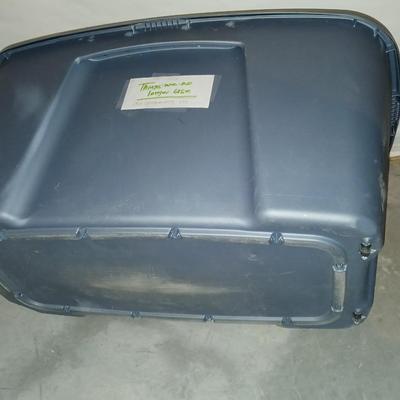 Two large sized storage totes with lids