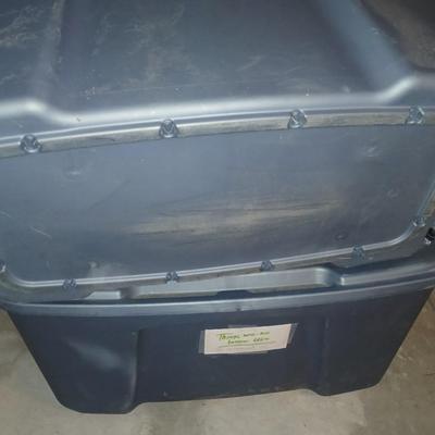 Two large sized storage totes with lids