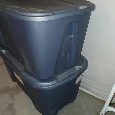 Two large sized storage totes with lids