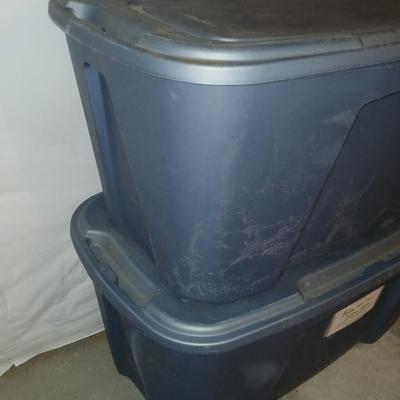 Two large sized storage totes with lids