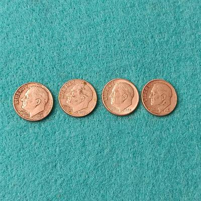 4 ROOSEVELT SILVER DIMES