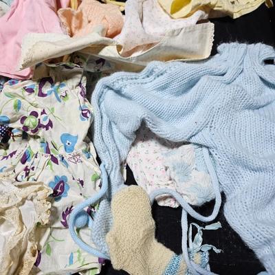 Huge lot of vintage baby and baby doll clothes