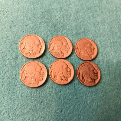 6 BUFFALO NICKELS