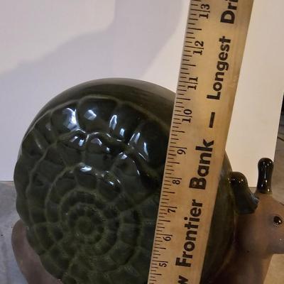 Large 10" tall ceramic snail yard / garden art