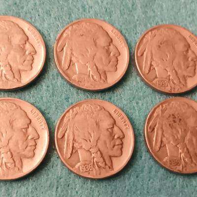 6 BUFFALO NICKELS